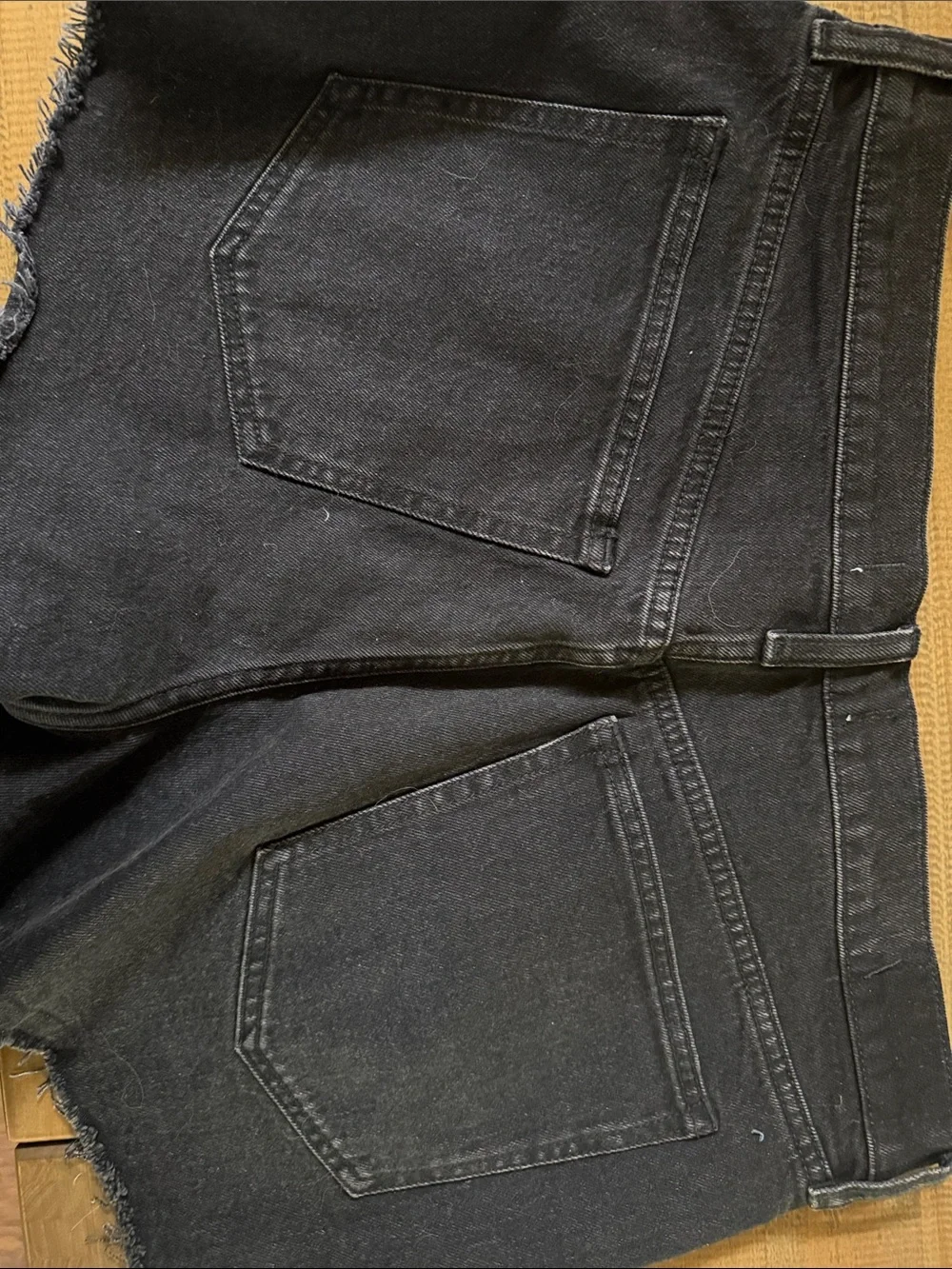 Abercrombie & Fitch Black Frayed Hem Denim Shorts - Picture 3 of 4
